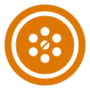 Orange drain icon with water droplets