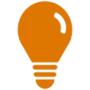 an orange light bulb